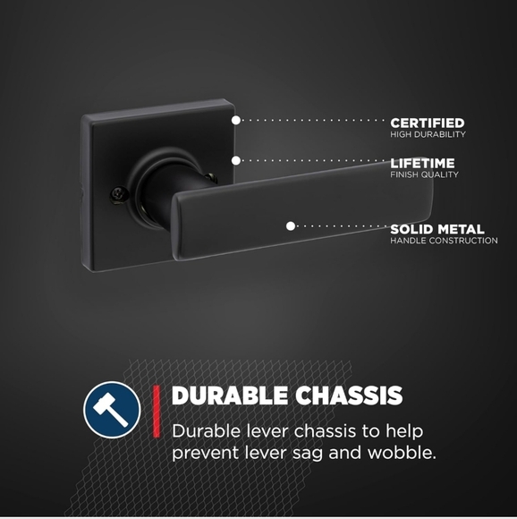 Weiser Breton Matte Black Dummy Door Handle, Inactive Single Door Hardware New - Picture 5 of 7